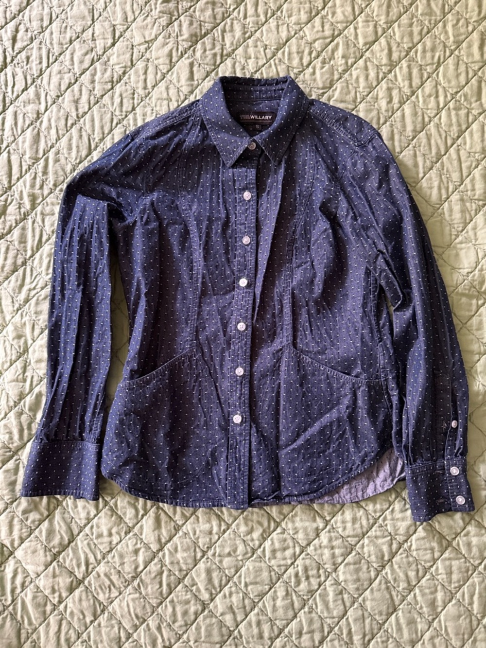 The Willary Blue Dot Button-Up Shirt S